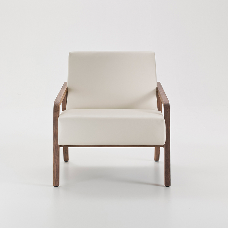Moderne Meubels Design Woonkamer Enkele Sofa Bentwood Lederen Chaise Lounge Chair met Ottomaanse