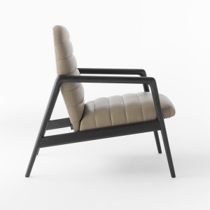 Italiaans minimalistisch ontwerp Hout lounge stoel enkele sofa lederen arm stoelen woonkamer