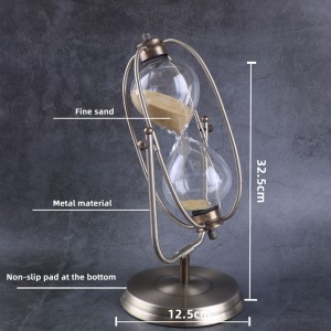 Timer metalen roterende zandklok Europese stijl woonkamer decoratie ornamenten verjaardagscadeau30/60 mins tijd zandloper