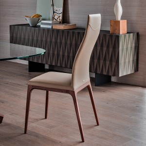 Home meubels eetkamerstoelen Modern Leather High Back Eetstoel Luxe Italiaans