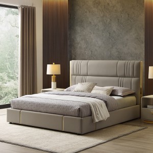 Italiaans hotel modern lederen bed 1,8 m dubbel luxe bed kingsize slaapkamer meubels