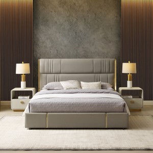 Italiaans hotel modern lederen bed 1,8 m dubbel luxe bed kingsize slaapkamer meubels