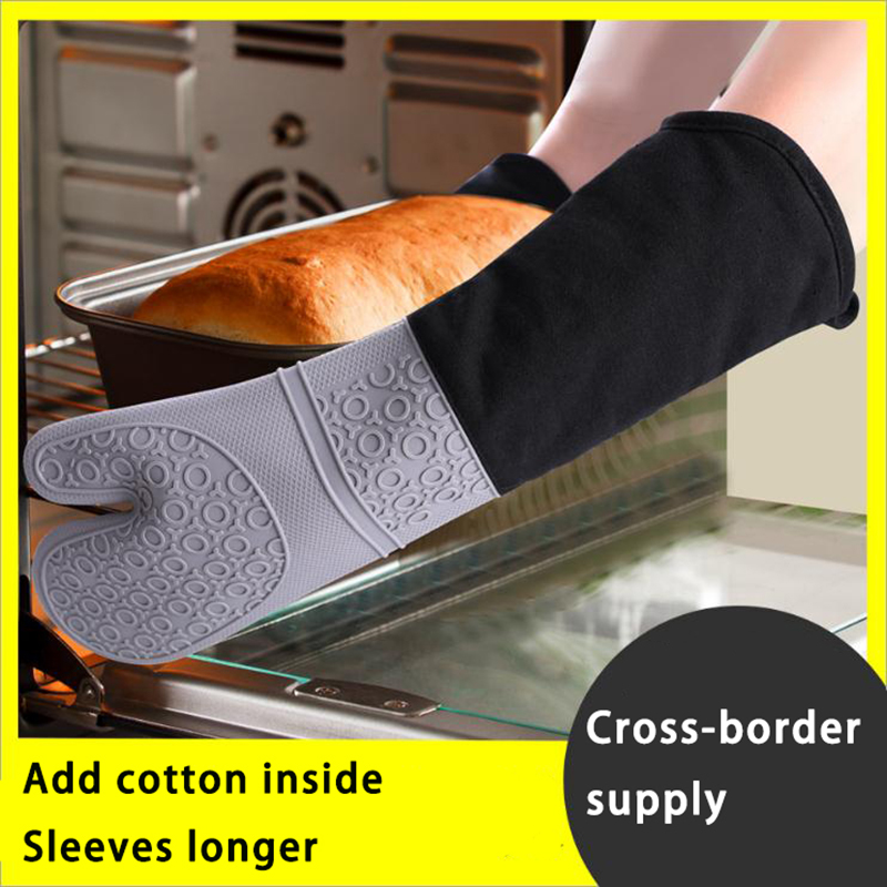 Warmtewantelijke handschoenen keuken grillen grillen bakvoedingskwaliteit siliconen anti-scalding warmte isolatie siliconen oven wanten