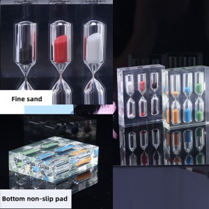 Acryl Sandtimers 3/4/5min Sand Timer voor kinderen kleurrijke zandloper Home Decor Sandglass Verjaardag Xmas Gift Crystal