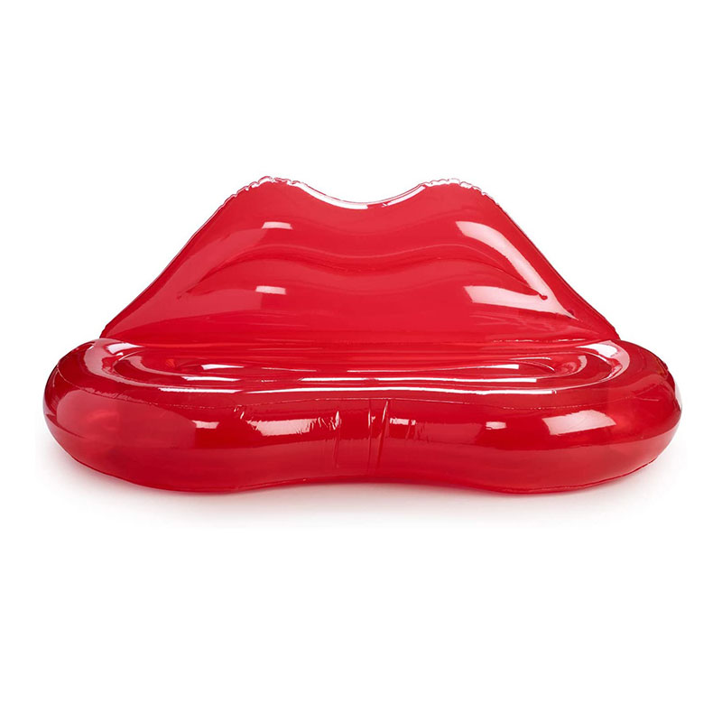 Heldere rode lip opblaasbare slaapbank bank