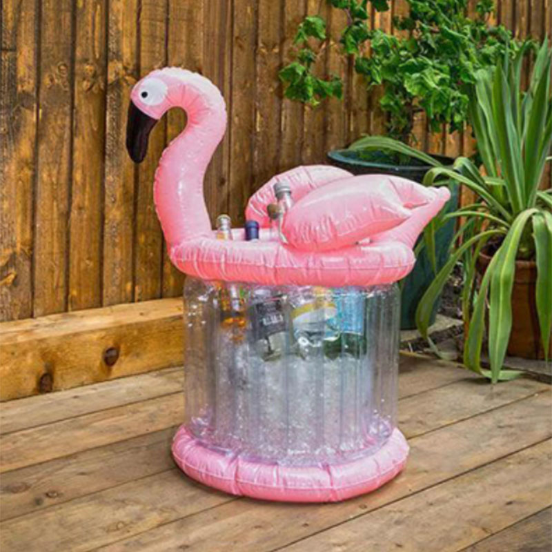 Giant Pink Flamingo opblaasbaar ijskaketkoeler, Summer Party Toys Pool Beach Accessories, Drink Beer Bar Cup Holder