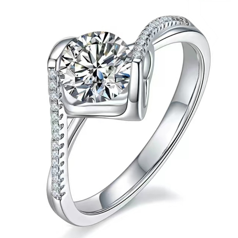 Klaar om hoogwaardige S925/18k/14k/10k goud te verzenden met moissanite/echte diamant verlovingsring