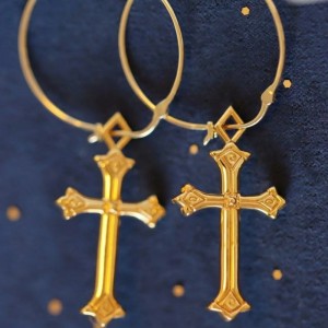 18k gouden kruismode oorbellen voor vrouwen