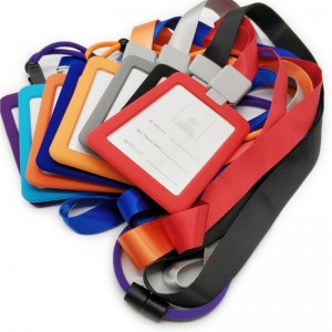 Factory Groothandel Siliconen -ID Kaarthouder Badge -ID Naam Kaartkast Taghouder met Clear Acryl -venster