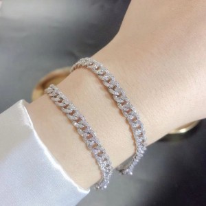 Tuochen sieraden 18k/14k/10k gouden Cubaanse armband met diamant/moissanite steen voor man