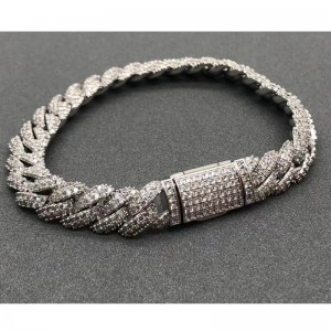 Tuochen sieraden sterling zilver 925 met moissaniet stenen armband voor man