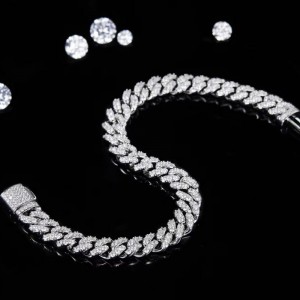 Tuochen sieraden klaar om S925 te verzenden met Moissanite Stone Cubaanse armband voor mannen