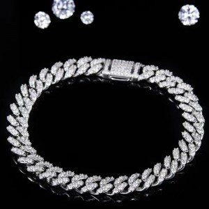 Tuochen sieraden klaar om S925 te verzenden met Moissanite Stone Cubaanse armband voor mannen
