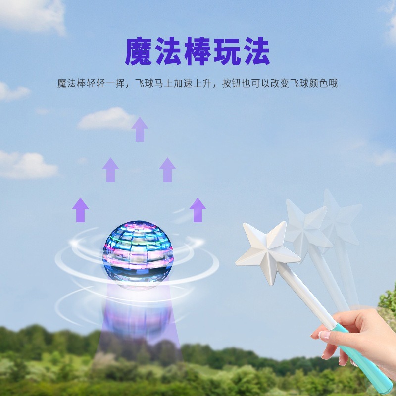 Intelligente inductie wervelende bal Flynovapro Magic Flying Ball Magic UFO Flying Ball Gyro Toy