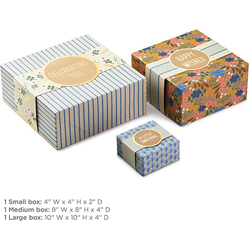 Hallmark-cadeau-dozen met wrapbands, diverse maten (3-pack: schattige bloemen en strepen) voor verjaardagen, bruidsdouches, de dag van Mother \\\\\\ 's beste vrienden