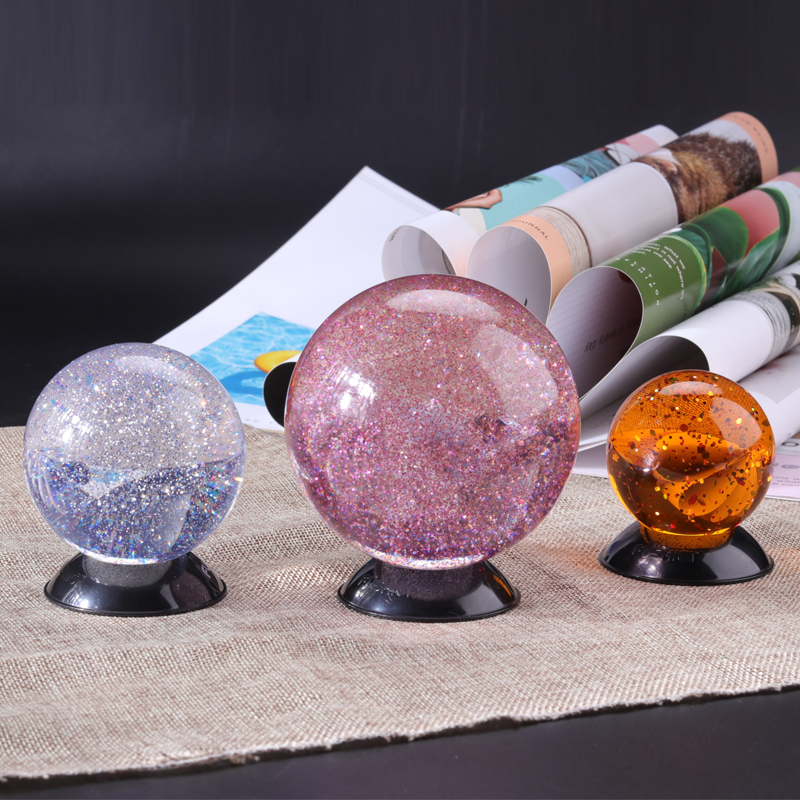 Factory Groothandel Decoratie Home Glitter Poeder Inside Acryl Plastic Crystal Ball