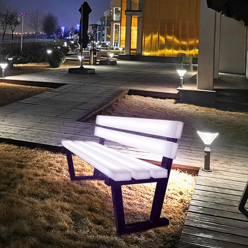 16 kleuren LED -meubels Waterdichte tuinbanken Oplaadbare lithiumbatterij Outdoor LED -stoel