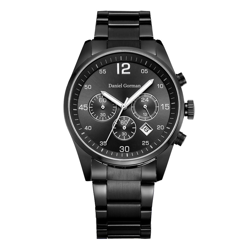 Daniel Gorman RM2210 Nieuw ontwerp Hot Sell Leather Band Metallic Quartz Twist Platinum Genève Luxury Men Watches