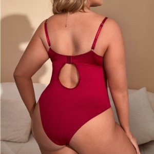 Kanten insert bodysuit sexy harnas teddies en bustiers met kanten trim