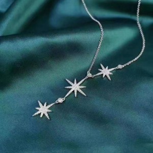 Sterling Silver 925 Star ketting met CZ Stone voor meisjes