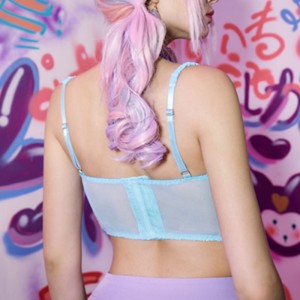 Kanten trim corset bovenkant kanten inzetstuk bustier met boogdetail