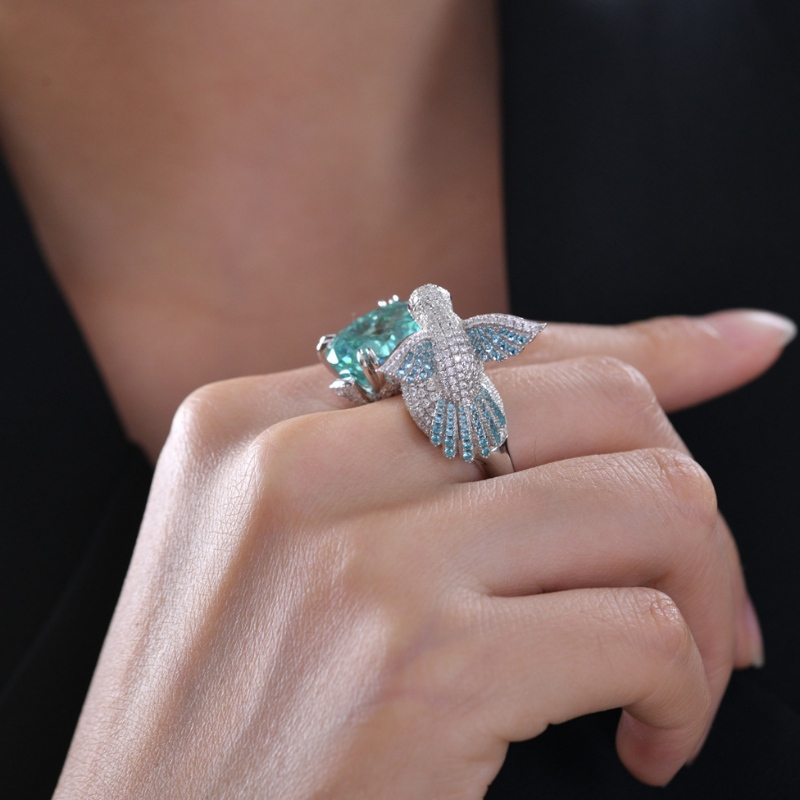 Nieuw ontwerp Sterling Silver 925 met AAAAA Zirkon Stone Bird Ring klaar om te verzenden