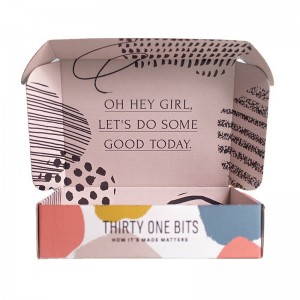 Dubbelzijdige roze vliegtuig doos vierkant express t-shirt verpakking doos multi-size kleurendoos gegolfde doos