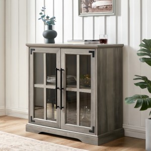 Keuken Dineren Woonbord bijbnaar buffet opbergkast, 32 inch, 2 deuren dubbele plank, eigentijdse stijl