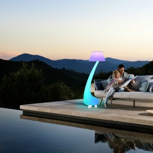 132 cm lange kleur veranderende LED -hoek vloerlamp met dimbare afstandsbediening