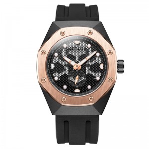 Baogela Skeleton Quartz kijktnaar mannen sport leger militaire polshorloge lichtgevende waterdichte siliconenband man1901 zwart wit