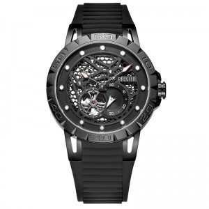 Baogela New Top Brand Luxury Men \\\\ \'s horloges skelet automatisch mechanisch horloge voor mannen waterdichte polshorloge 6772 zwart