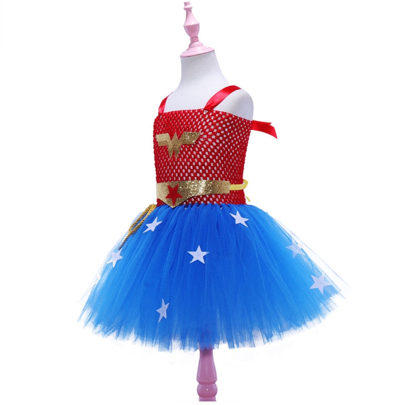 Girl Dress Cosplay Dawn of Justice Dress For Girls Kinderen Superhero Cosplay Halloween Party Dress-kostuum voor 2-12 jaar