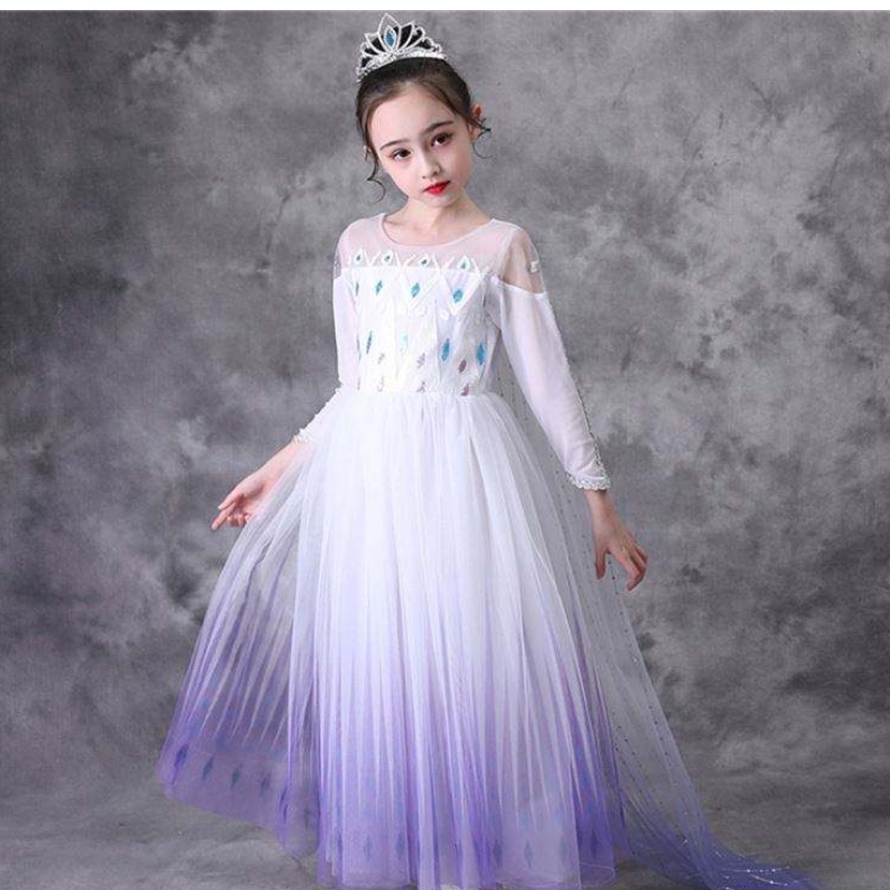 COS110 Girls jurken prinses cosplay ellsa jurk Halloween kleding fancy tv&filmkostuumkinderen