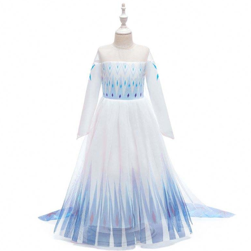 Baigenieuwe ontwerpmeisjes Anna witte jurk cosplay feest verkleed prinses Elsa Movie Kinderkleding