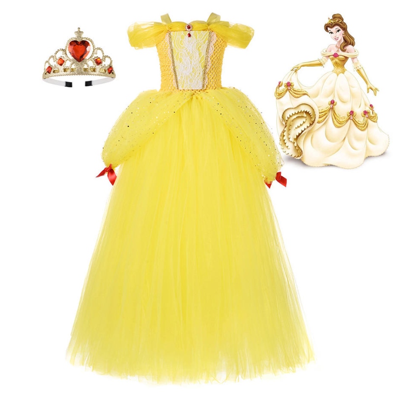 Meisje Belle Princess Dress Kids Beauty and the Beast Costume Girl Baby Christmas Princess Birthday Party Fancy Dress