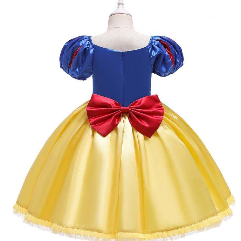 Baigenieuwe aankomst Korte mouwen Sneeuwwitje Frock Girl Christmas Halloween Party Dress D0677