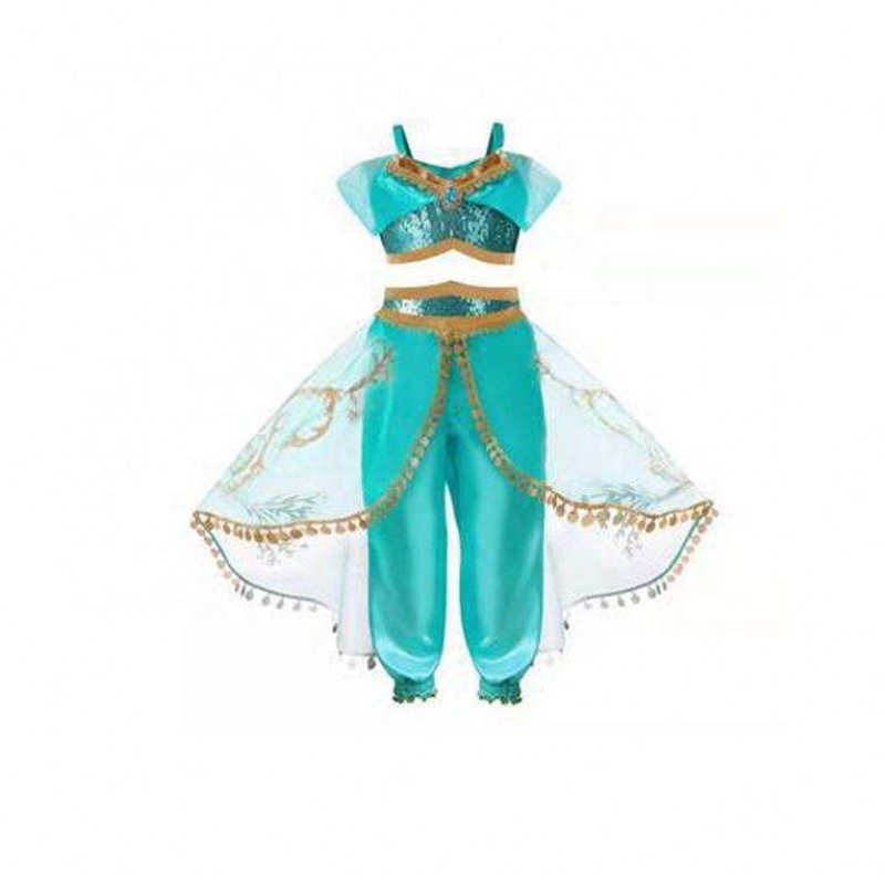 Nieuw product tv&movie jasmine prinses jurk aladdin magic lamp prinses kostuum kinderen jurken meisje feest