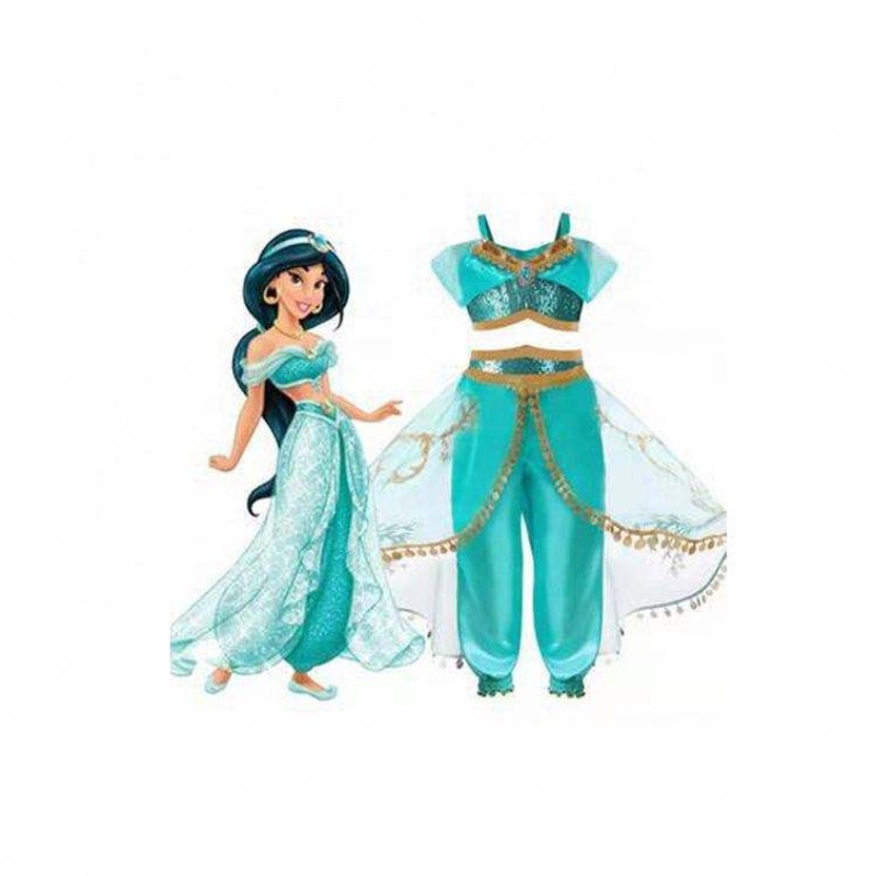 Nieuw product tv&movie jasmine prinses jurk aladdin magic lamp prinses kostuum kinderen jurken meisje feest