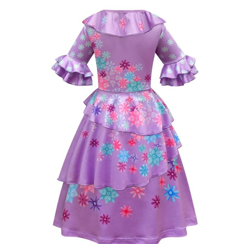 Carnival Cosplay Kids Girls Party Encanto Madrigal Outfits Halloween Mirabel Dress -kostuums