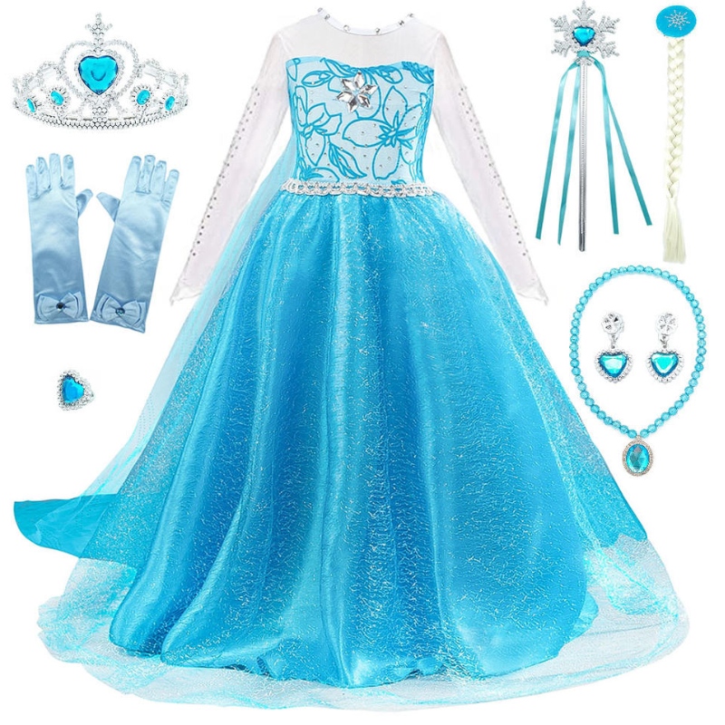 Denieuwe Aisha Party Princess Dress Girls Long Dress Aisha Princess Dress met een volledige set accessoires