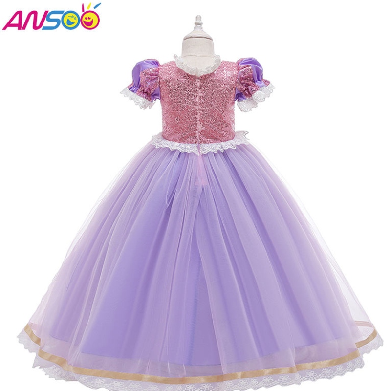 Anoo Kids Birthday Party Dresses Halloween Easter Carnival Cosplay Princess Sofia Rapunzel Dress Up Girls kostuum