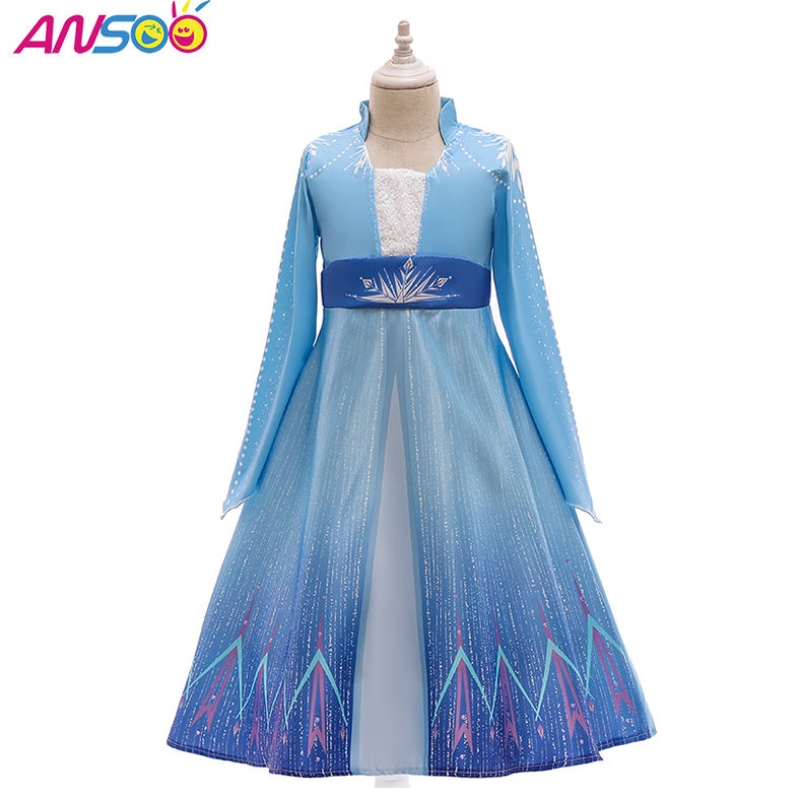 Ansoo Kids Elsa Princess Dress Dress Halloween Cosplay Fancy Party Kleed Anna Elsa kostuum voor meisjes