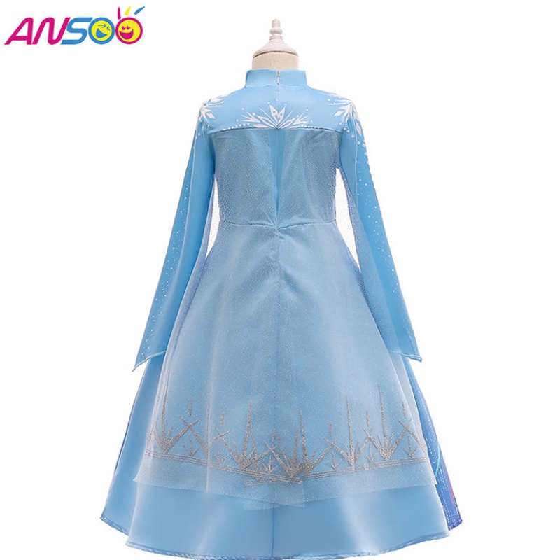 Ansoo Kids Elsa Princess Dress Dress Halloween Cosplay Fancy Party Kleed Anna Elsa kostuum voor meisjes