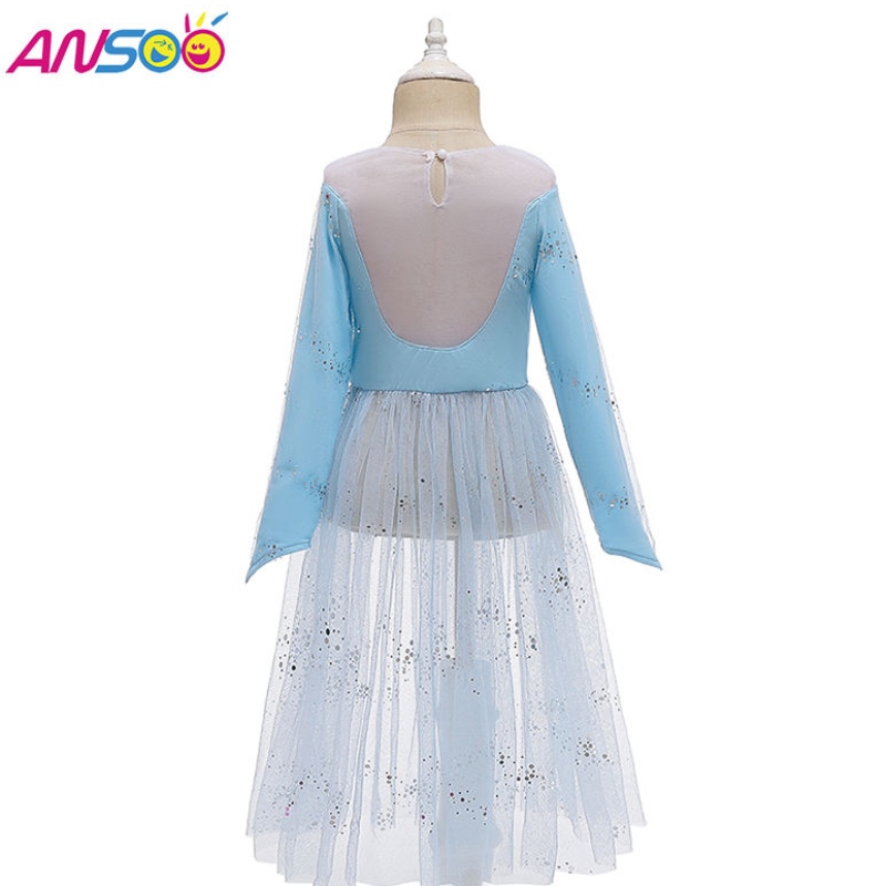 Anoo Kleed 2 Princess Elsa Anna Fashion Dress Costume Elsa 2 Movie 2-jurk voor 2-13 jaar oude meisjes