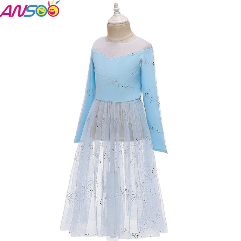 Anoo Kleed 2 Princess Elsa Anna Fashion Dress Costume Elsa 2 Movie 2-jurk voor 2-13 jaar oude meisjes