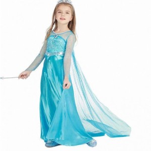 Children \'s Wear Kids Party Cosplay kostuum Lange mouw pailletten meisje Elsa Dress Setnieuwe Elsa Anna Dress 3-8T HCGD-001
