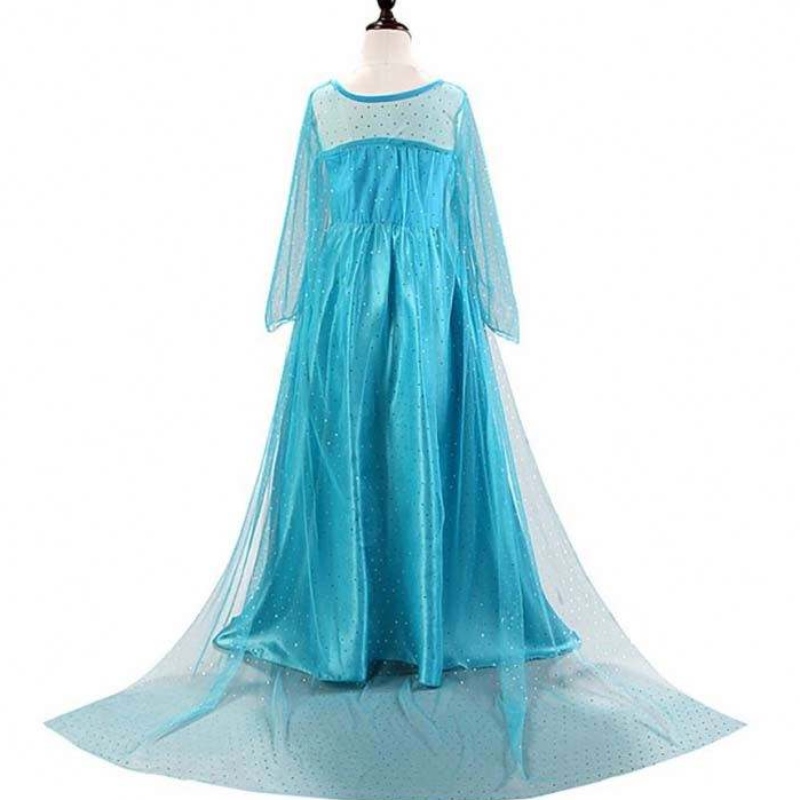 Children 's Wear Kids Party Cosplay kostuum Lange mouw pailletten meisje Elsa Dress Setnieuwe Elsa Anna Dress 3-8T HCGD-001