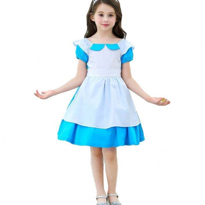 Kinderkostuums Kleding Sneeuwwitje Alice Infant 100% katoen 2-6 jaar babymeisje Riem Jurk Kids Girl Princess Dresses DGHC-029