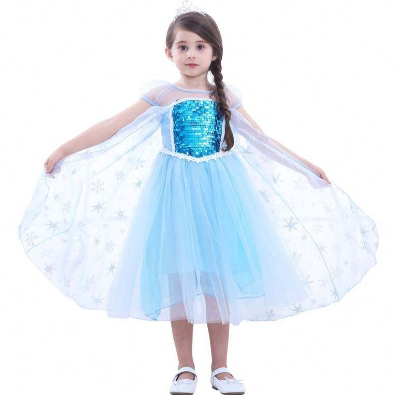 Prinses Costumes Verjaardagsfeestje verkleed Little Girls Elsa Beadings Princess Dress HCGD-044