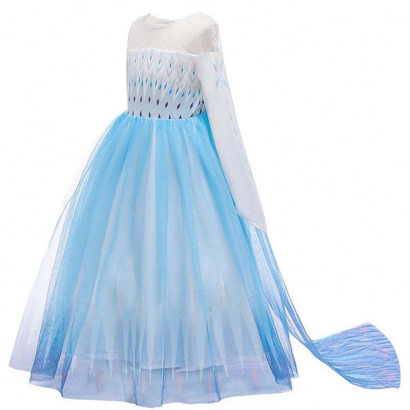 Halloween Carnival Birthday Party Cosplay Outfit Ice 2 ELSA-jurk met lange mouwen voor meisjes HCGD-009